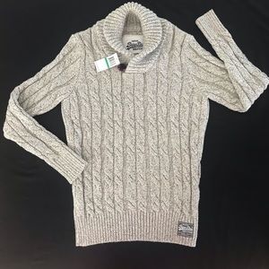 Superdry fisherman’s sweater cable knit wool ARAN